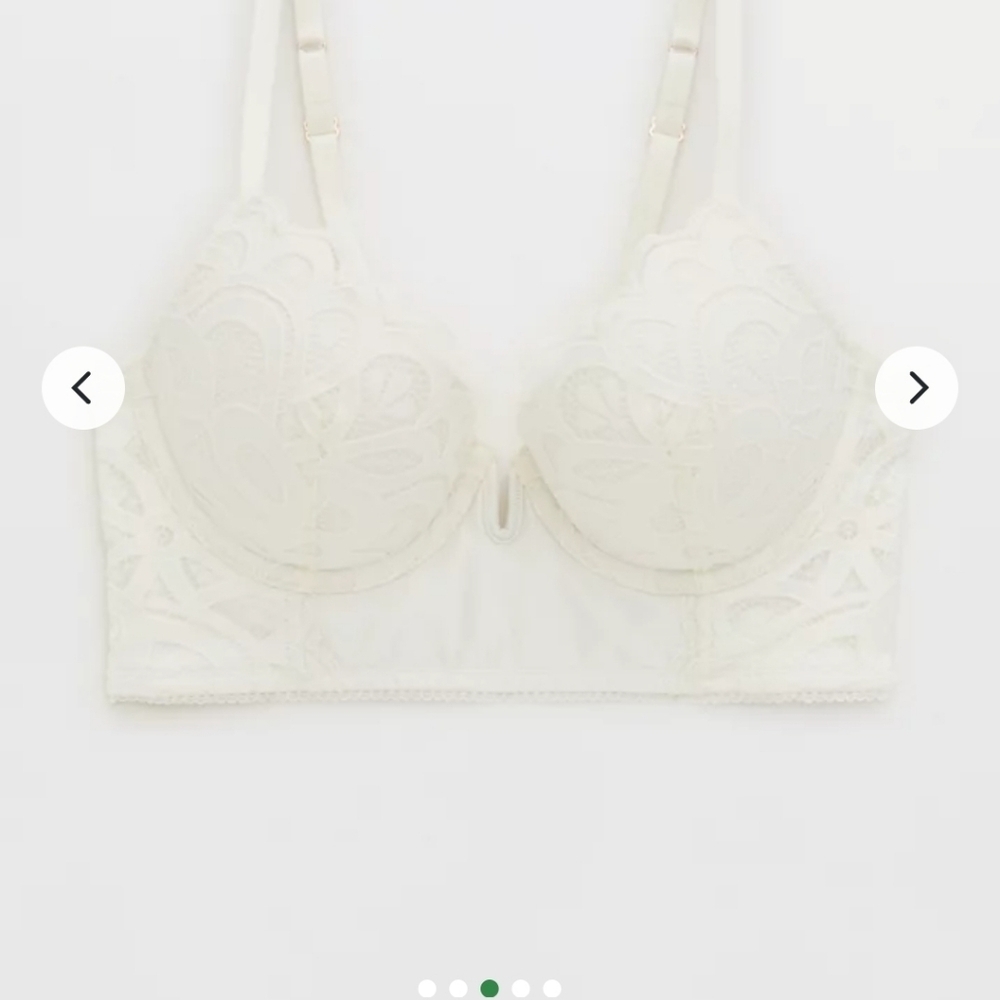 Aerie Show off Plunge White Lace Underwire Bra NEW 34C - Picture 4 of 9